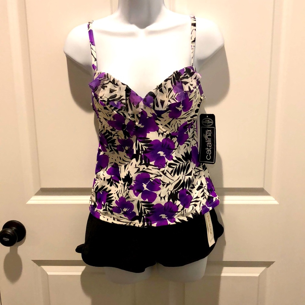 Catalina tankeen tops NWT and Raisins short short swim bottoms.